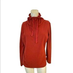 REI Selkirk Rust Brown Fleece Half Zip Top Small